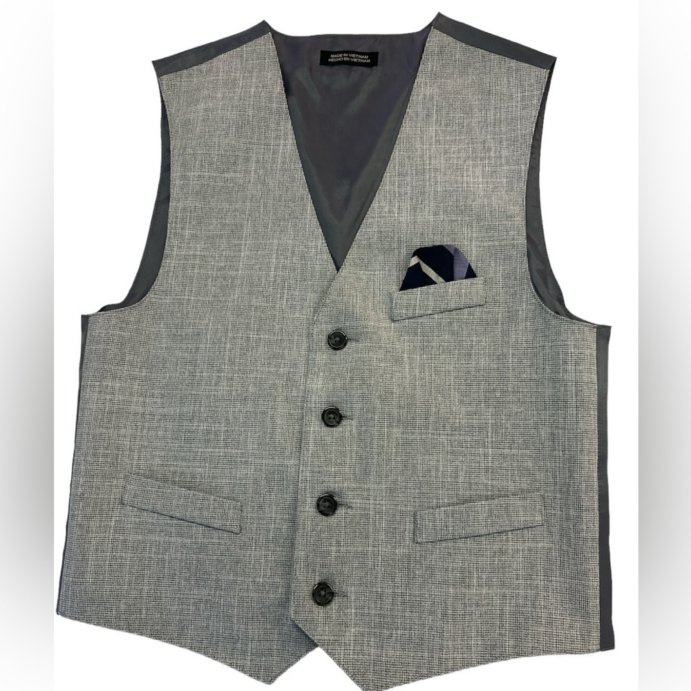 Boys Dress Vest W Pocket Square Size 12